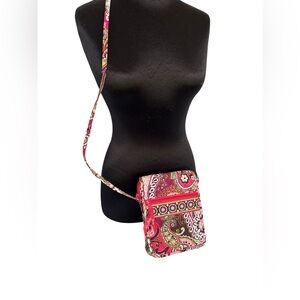 Vera Bradley Very Berry Pink Small Crossbody Organizer Purse